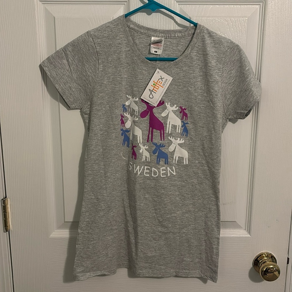 Grey Sweden Deer Kids T-shirt